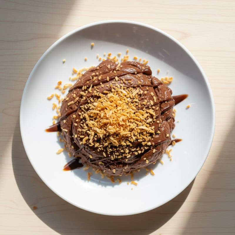 Silky Chocolate Protein Pudding with Toasted Coconut