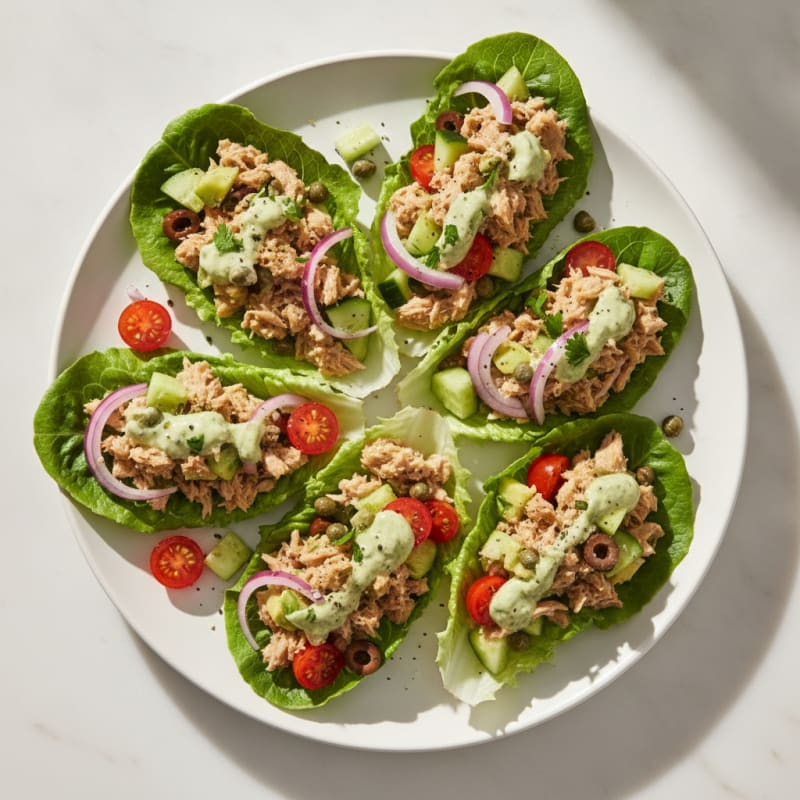 Mediterranean Tuna Lettuce Wraps