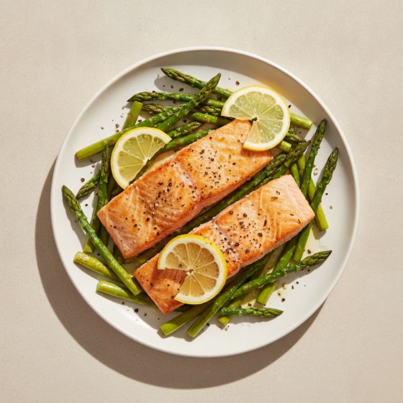 Lemon Herb Baked Salmon with Asparagus