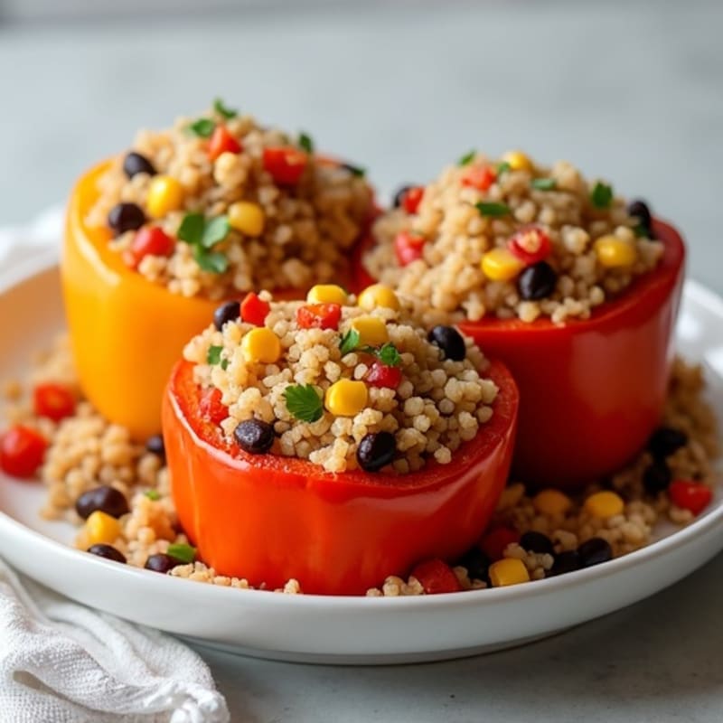 Fire-Roasted Quinoa Stuffed Bell Peppers