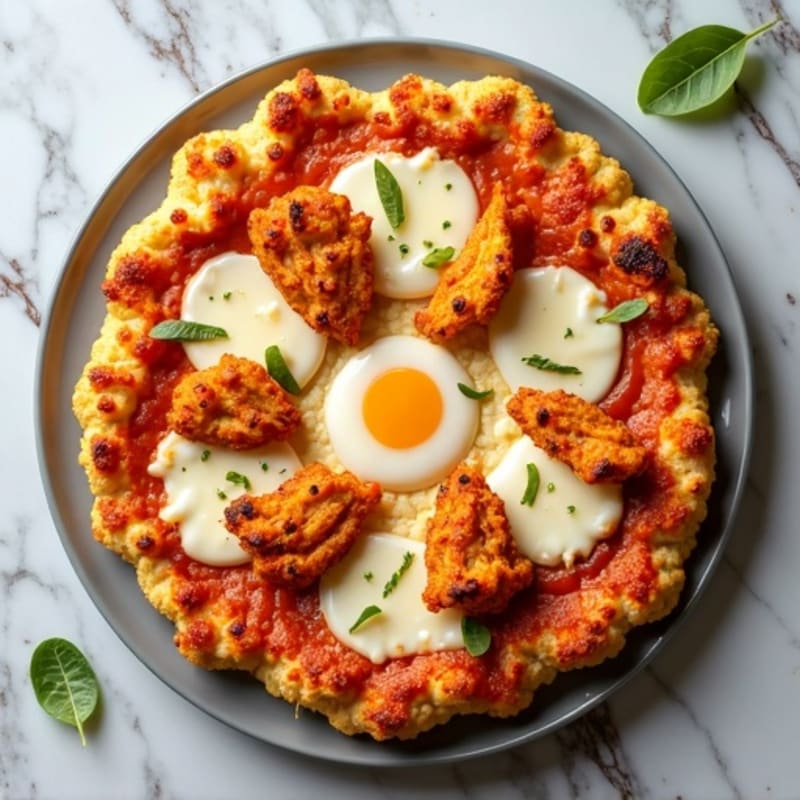 Crispy Buffalo Chicken Cauliflower Pizza