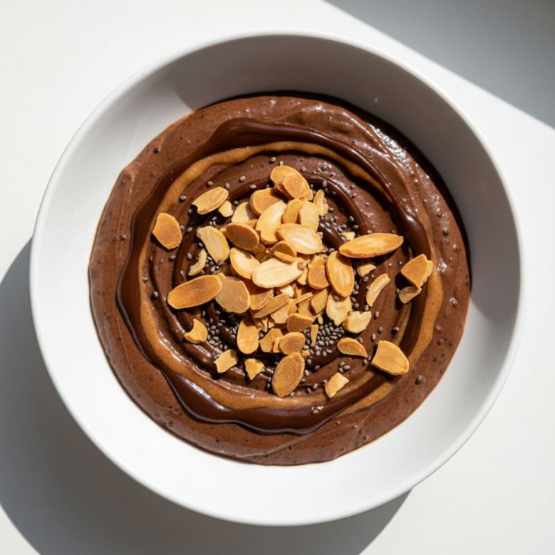Silky Chocolate Protein Pudding with Almonds