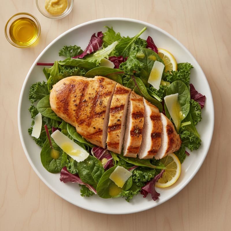 Grilled Chicken Breast with Mixed Greens and Lemon Vinaigrette