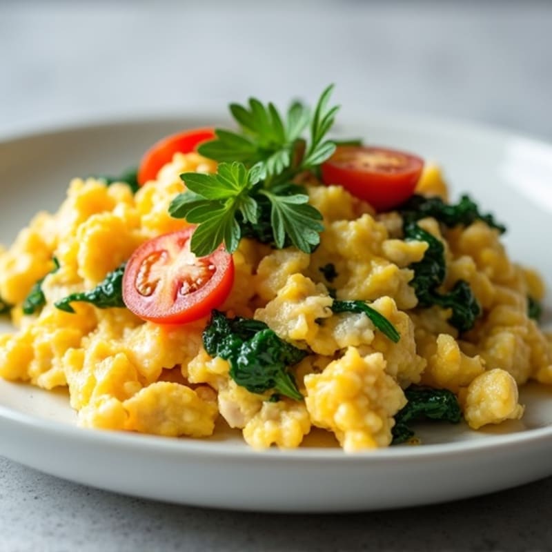Egg White and Turkey Scramble with Spinach