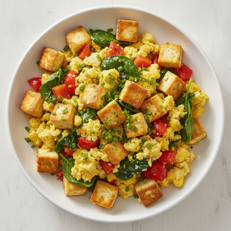 Savory Tofu and Egg Breakfast Scramble