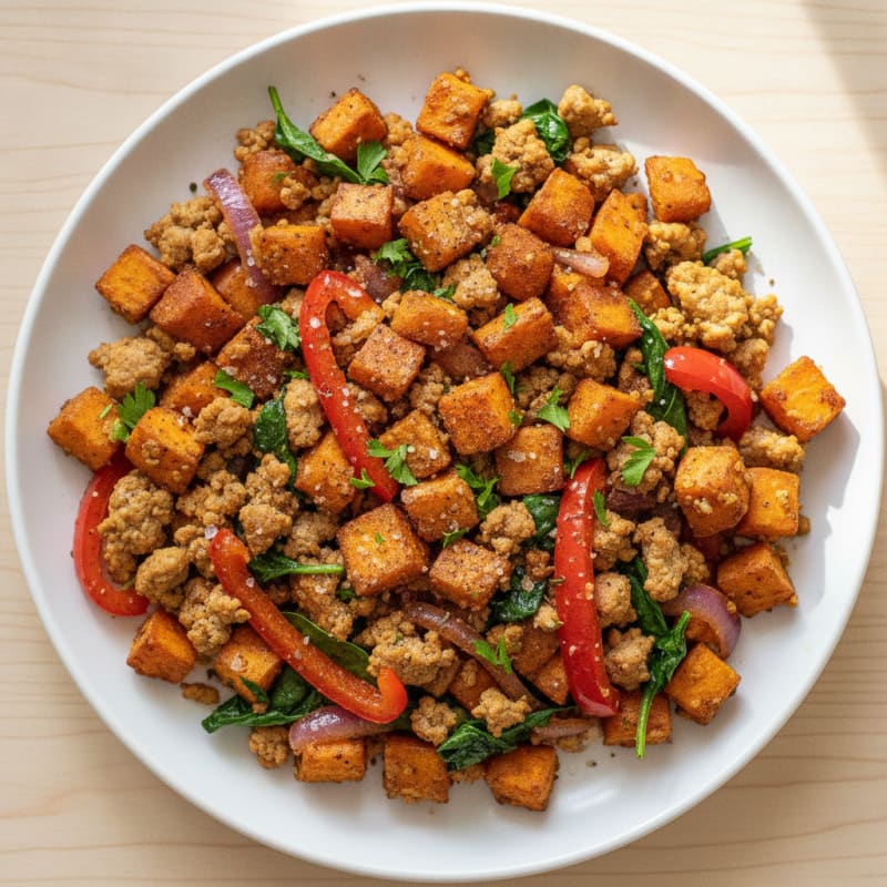Savory Turkey and Sweet Potato Breakfast Hash