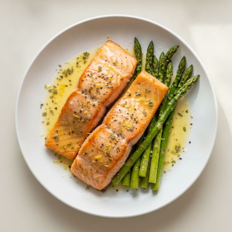 Lemon Herb Baked Salmon with Asparagus