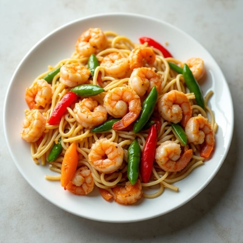 Healthy Shrimp Peanut Noodle Stir-Fry
