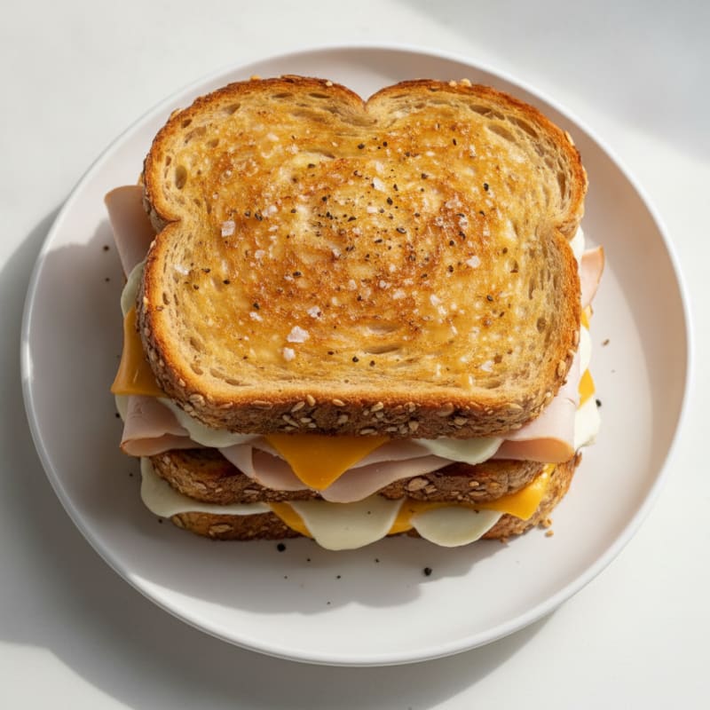 Triple-Decker Grilled Cheese Sandwich