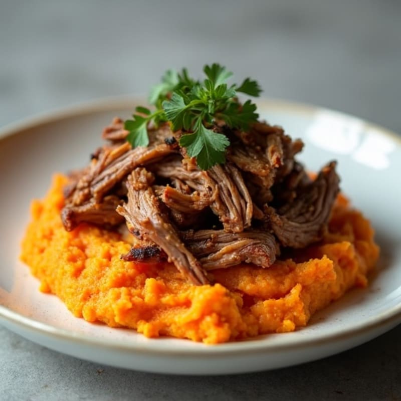Smoky Pulled Pork with Sweet Potato Mash