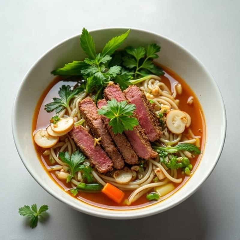 Ginger-Lemongrass Beef Rice Noodle Soup