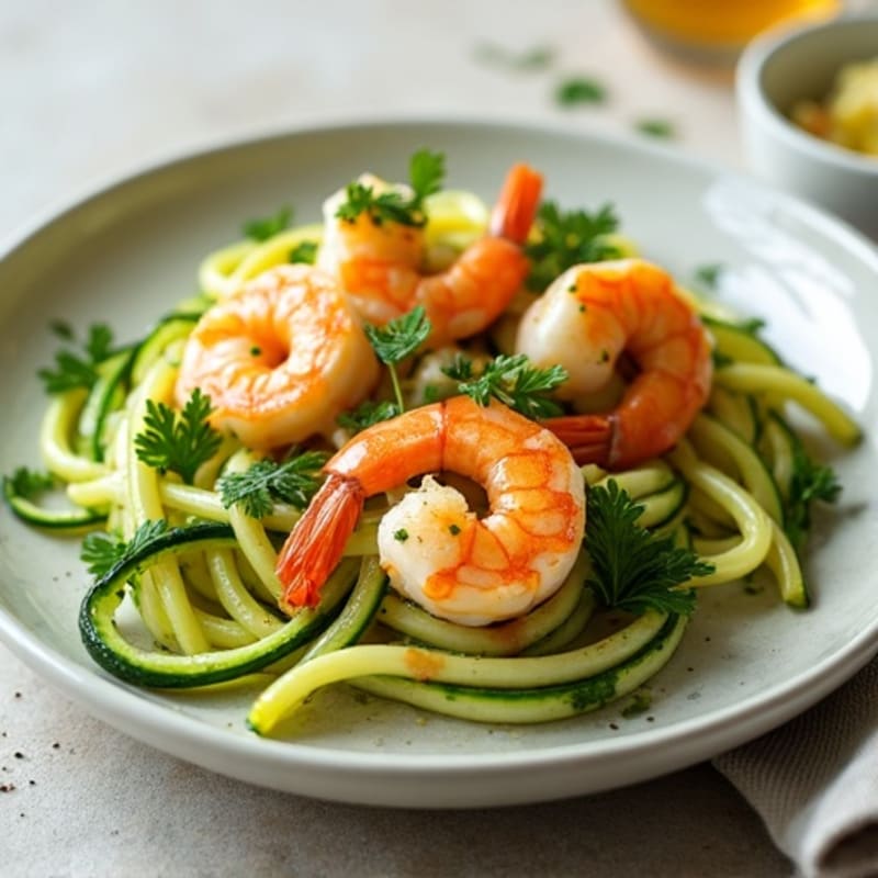Lemon-Garlic Butter Shrimp with Herb Zucchini Noodles