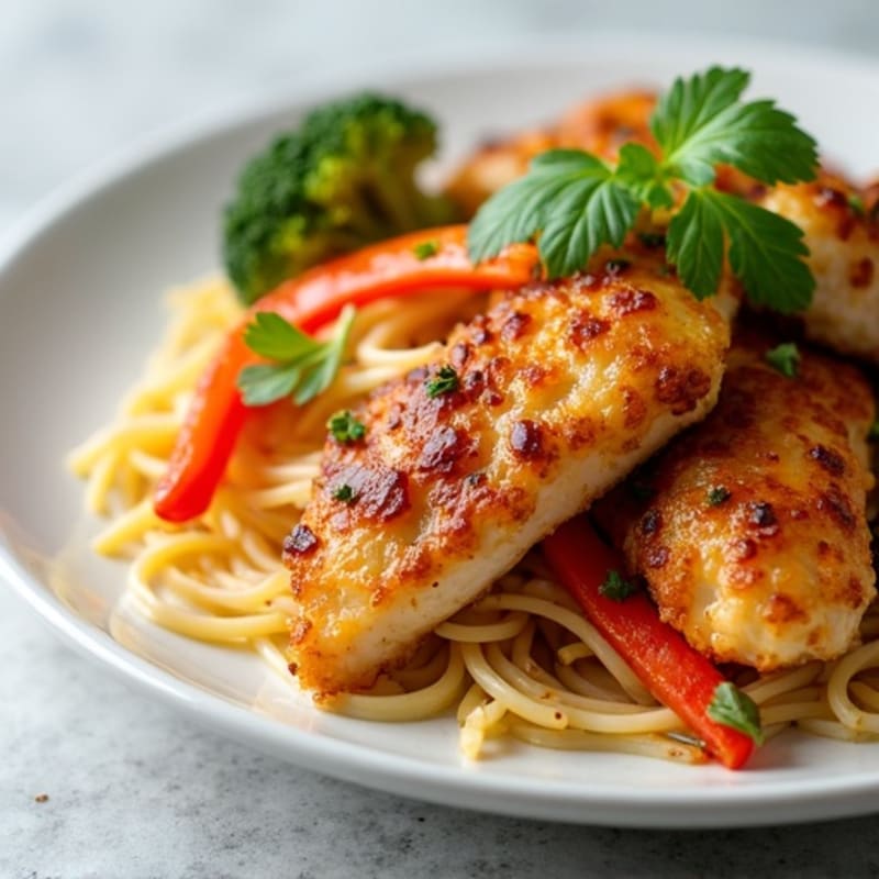 Crispy Chicken Rice Noodle Stir-Fry