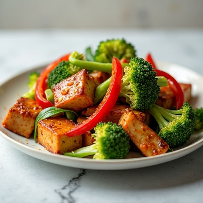 Maple Glazed Tempeh Stir-Fry with Fresh Vegetables
