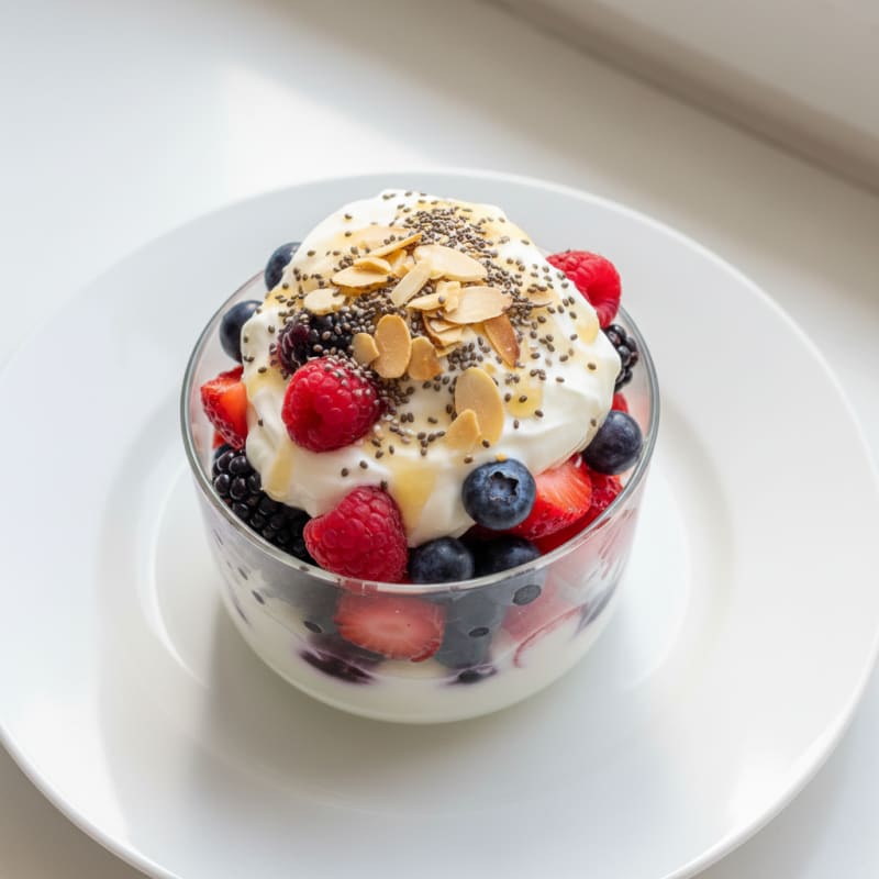 Creamy Greek Yogurt Protein Parfait with Mixed Berries