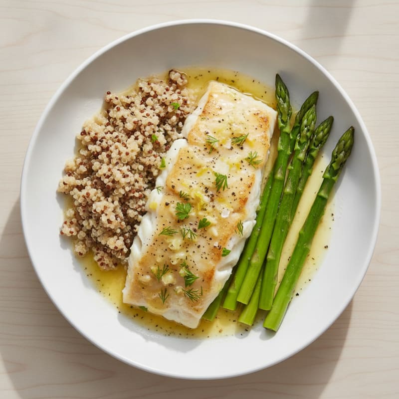 Baked White Fish with Lemon-Herb Sauce
