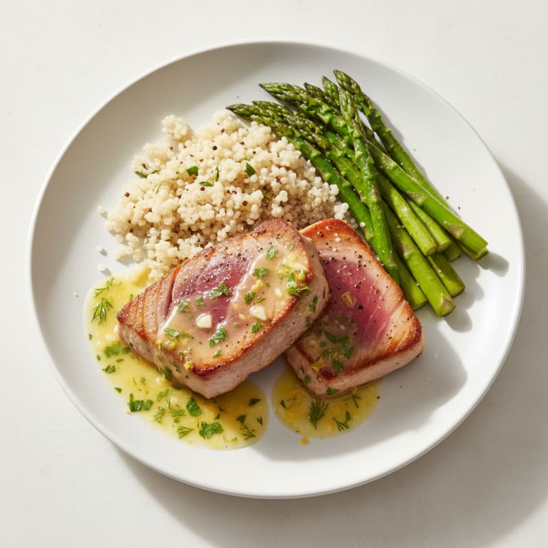 Pan-Seared Tuna with Lemon-Herb Sauce