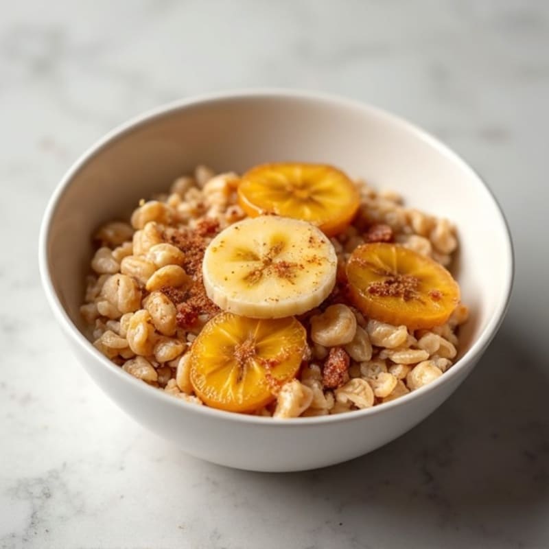 Baked Caramelized Banana Protein Oatmeal