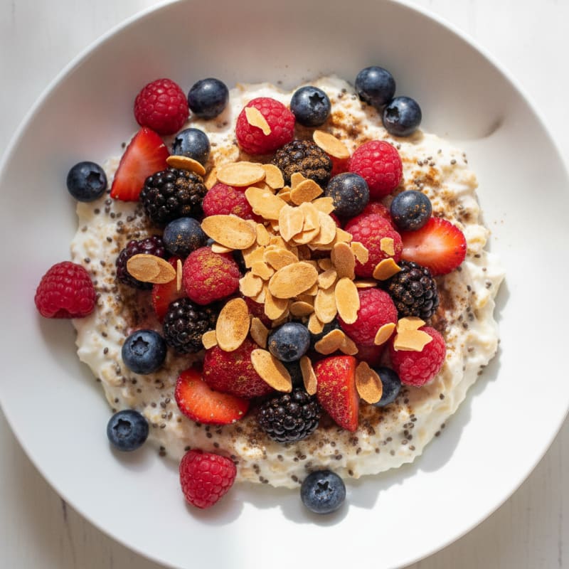Berry-Almond Overnight Oats with Chia
