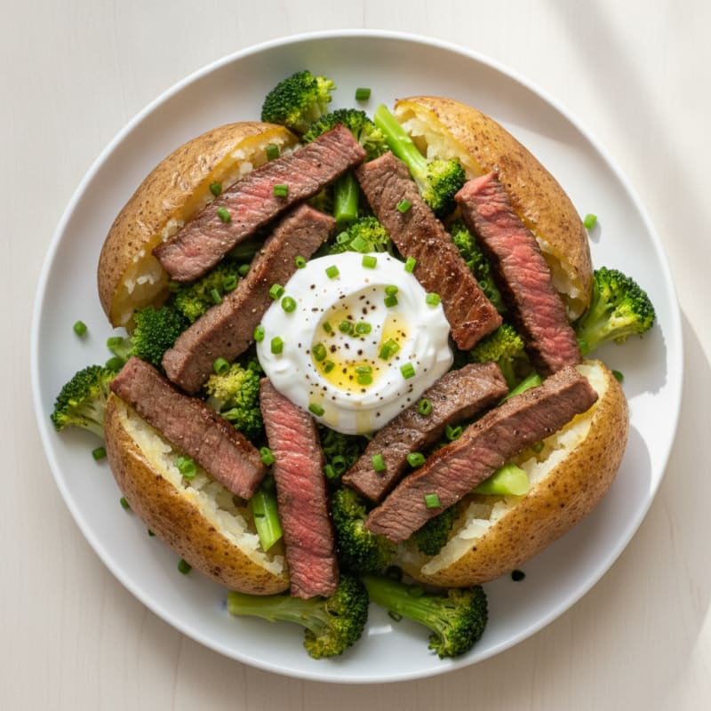 Hearty Loaded Steak and Potato Bake