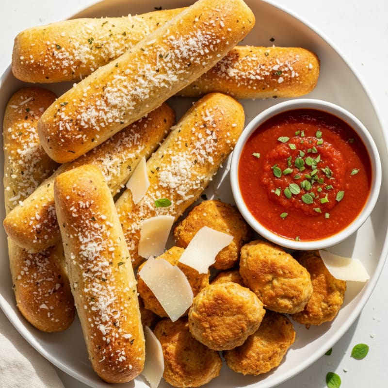 Golden Garlic Parmesan Breadsticks