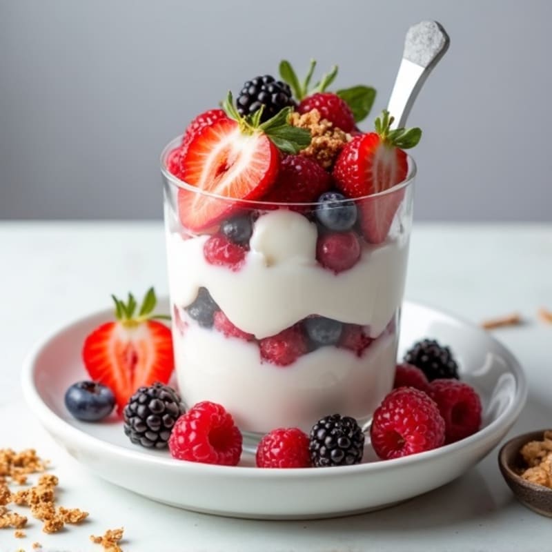 Greek Yogurt Protein Parfait with Mixed Berries