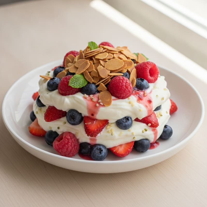 Greek Yogurt Protein Parfait with Mixed Berries