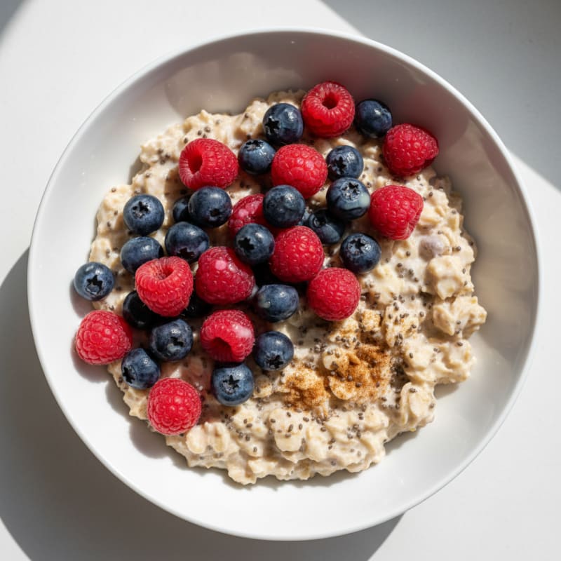 Creamy Overnight Oats with Fresh Berries