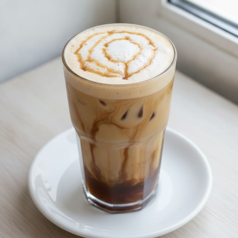 Brown Sugar Shaken Espresso with Vanilla Foam
