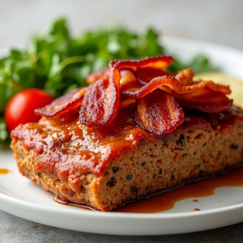 Lean Meatloaf with Crispy Bacon and Sweet BBQ Glaze