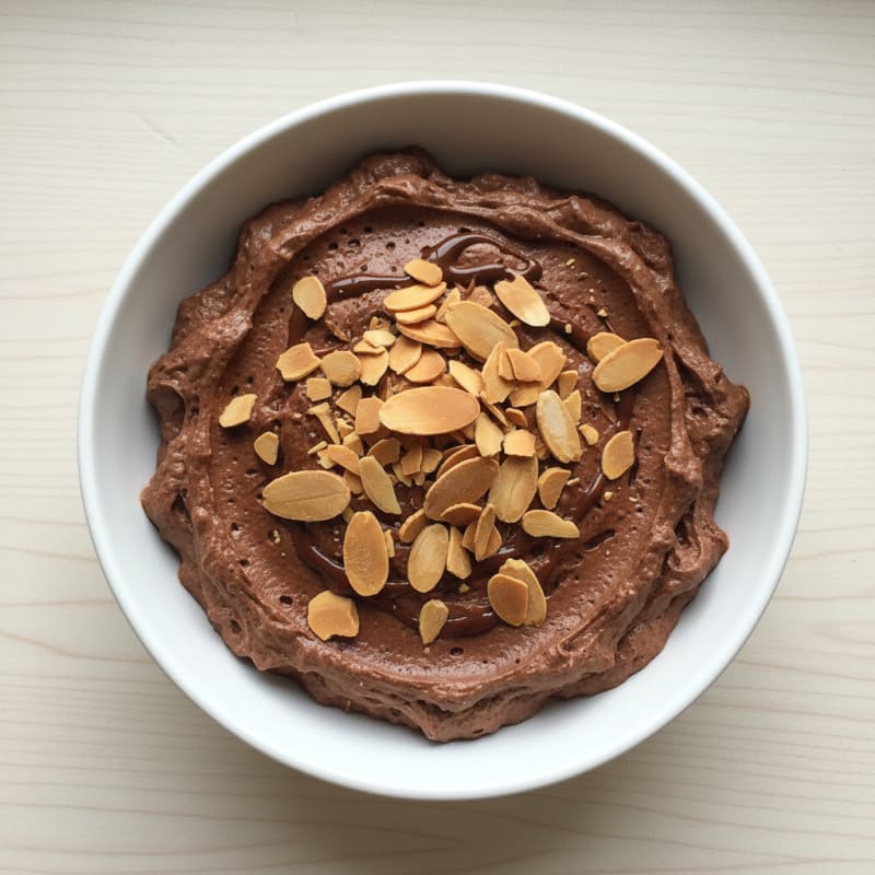 Silky Chocolate Protein Pudding with Almonds