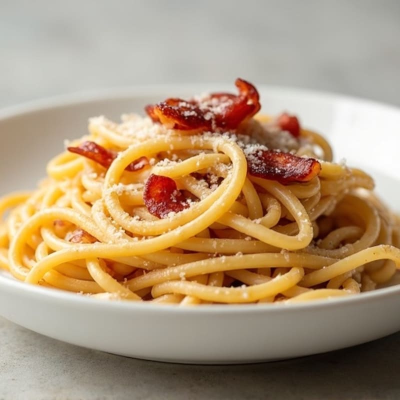 Creamy Whole Wheat Carbonara with Crispy Turkey Bacon