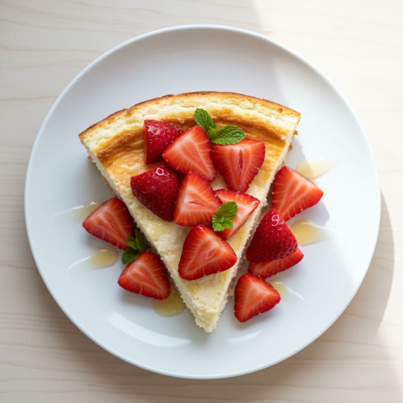 Cottage Cheese Protein Cheesecake with Fresh Strawberries