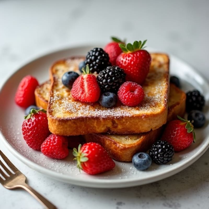 Protein-Packed Vanilla Bean French Toast with Fresh Berries