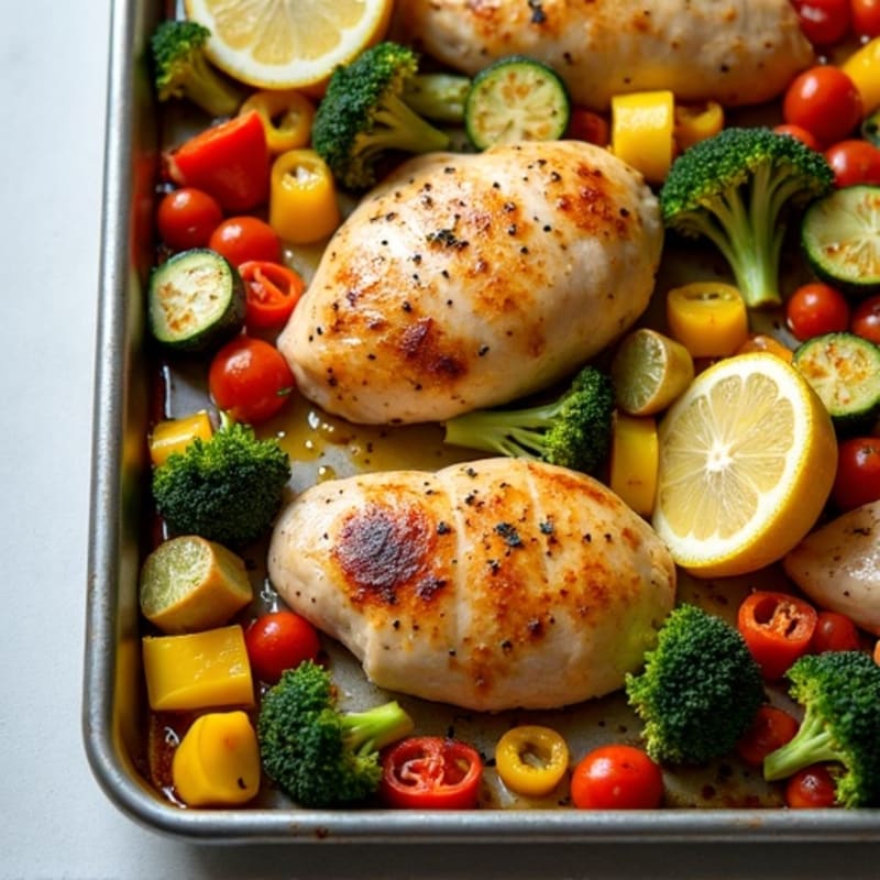 Sheet Pan Lemon Garlic Chicken with Roasted Vegetables