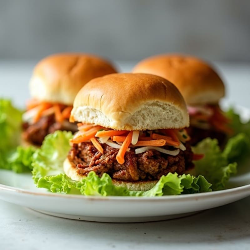 Smoky Pulled Pork Lettuce Wrap Sliders with Tangy Cabbage Slaw