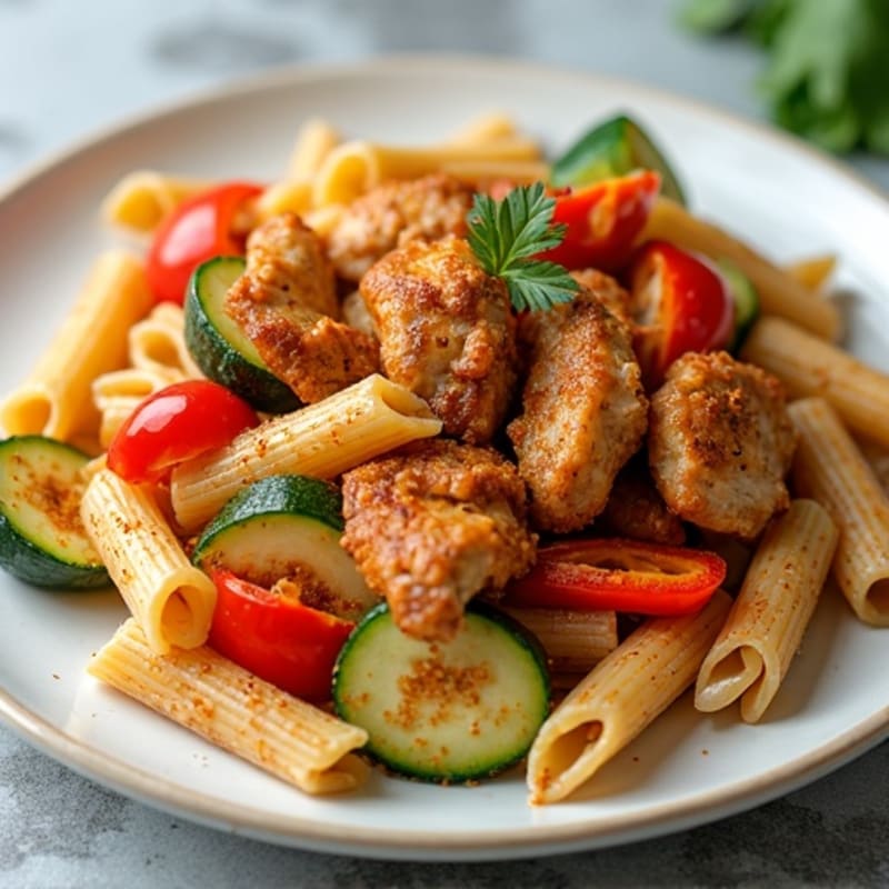 Spicy Cajun Chicken and Vegetable Whole Wheat Pasta