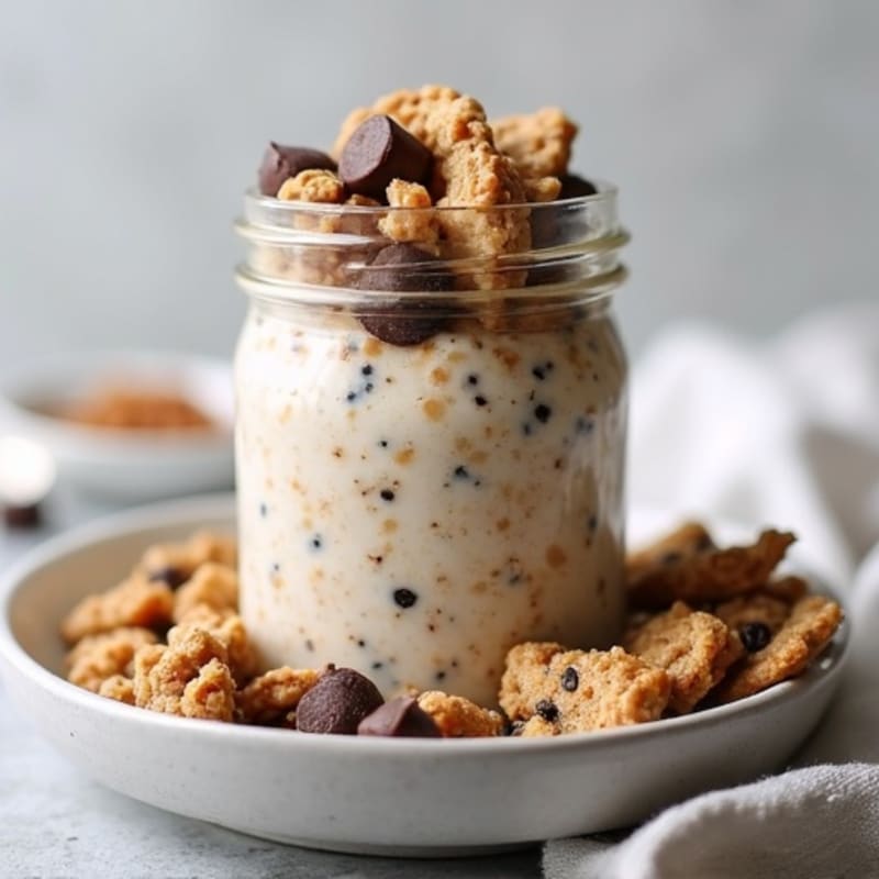 Creamy High-Protein Chocolate Chip Cookie Dough Overnight Oats