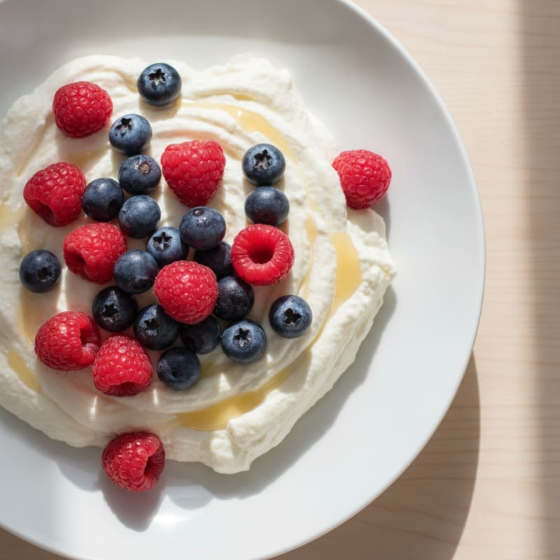 Silky Greek Yogurt Protein Mousse with Mixed Berries