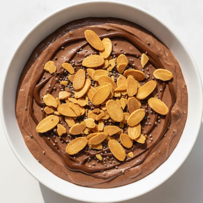 Silky Chocolate Protein Pudding with Almonds