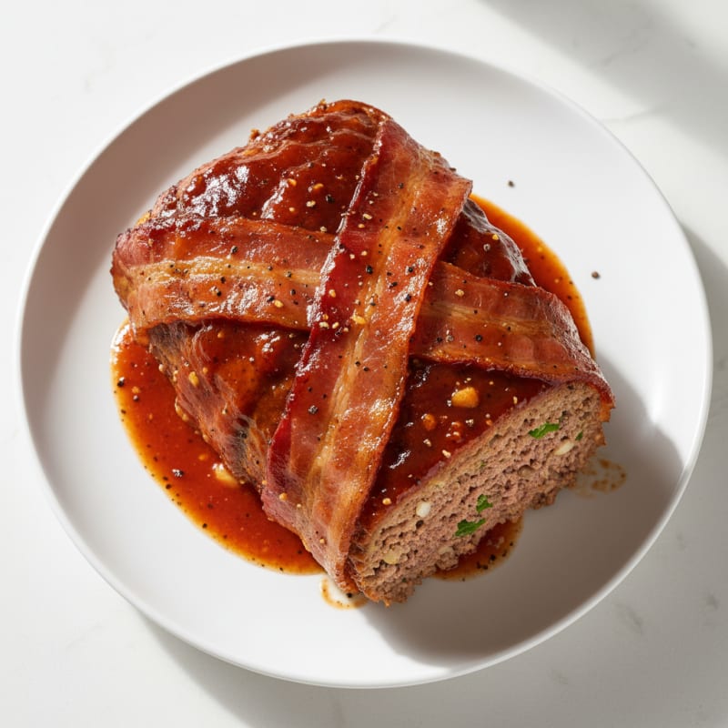 BBQ Bacon-Wrapped Meatloaf with Glaze