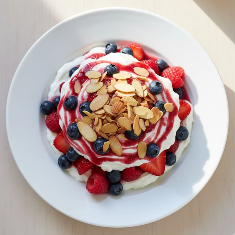 Greek Yogurt Protein Parfait with Mixed Berries
