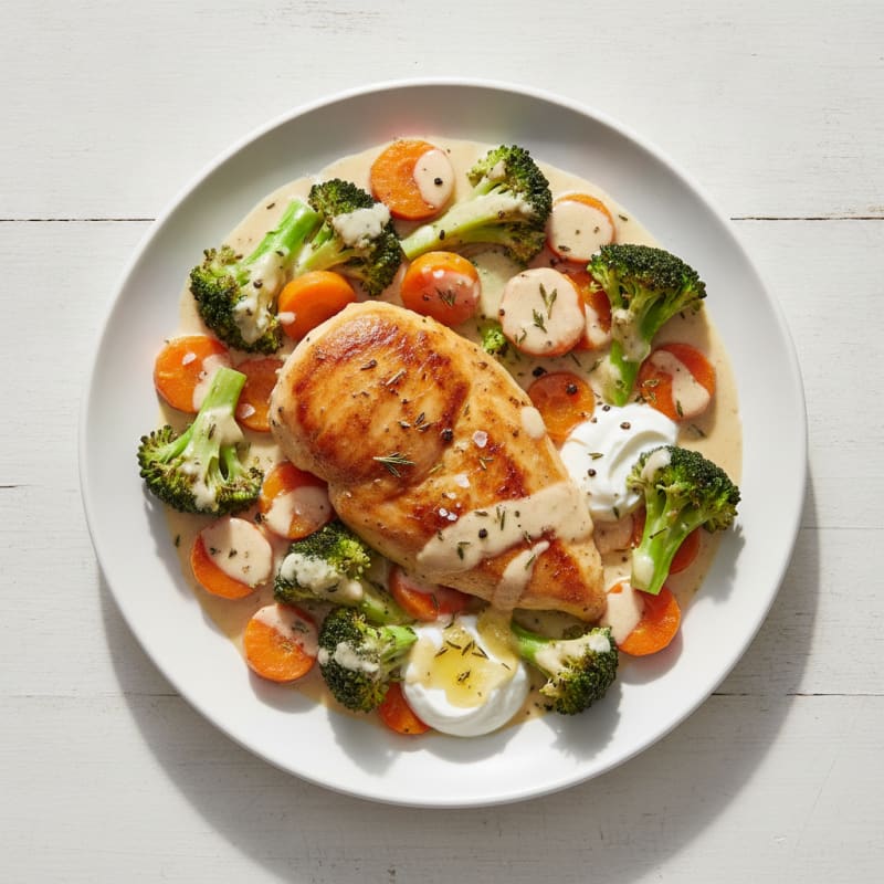 Creamy Herb-Roasted Chicken with Vegetables