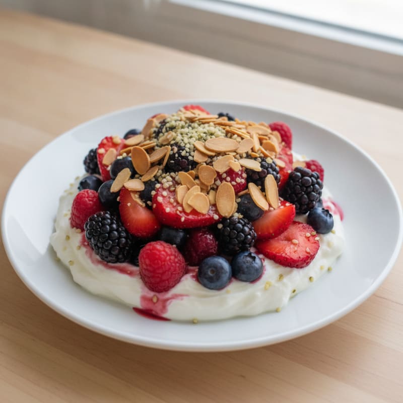 Greek Yogurt Protein Parfait with Mixed Berries
