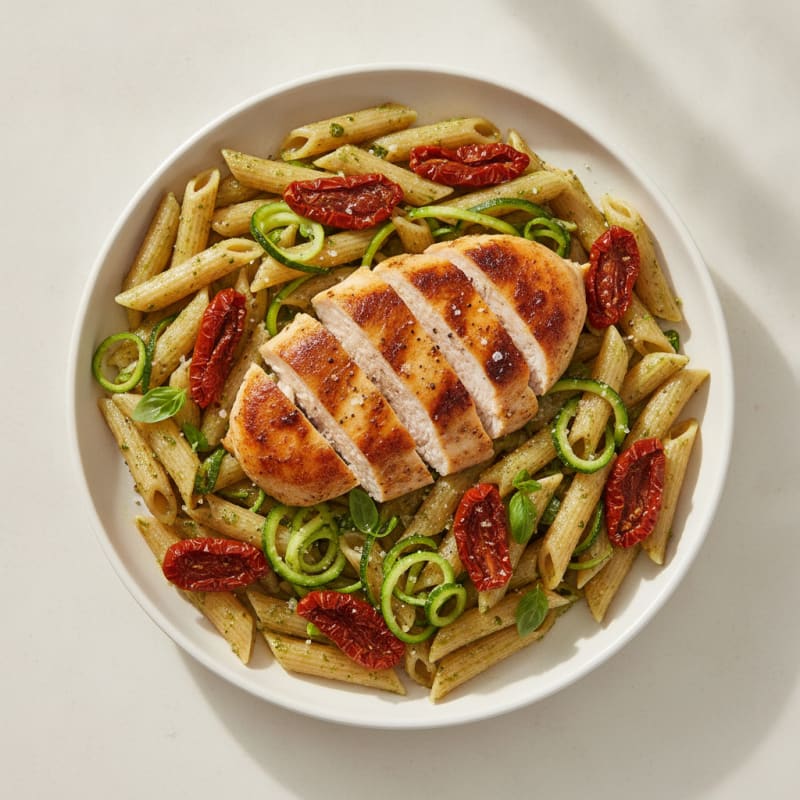 Pesto Chicken and Sun-Dried Tomato Pasta
