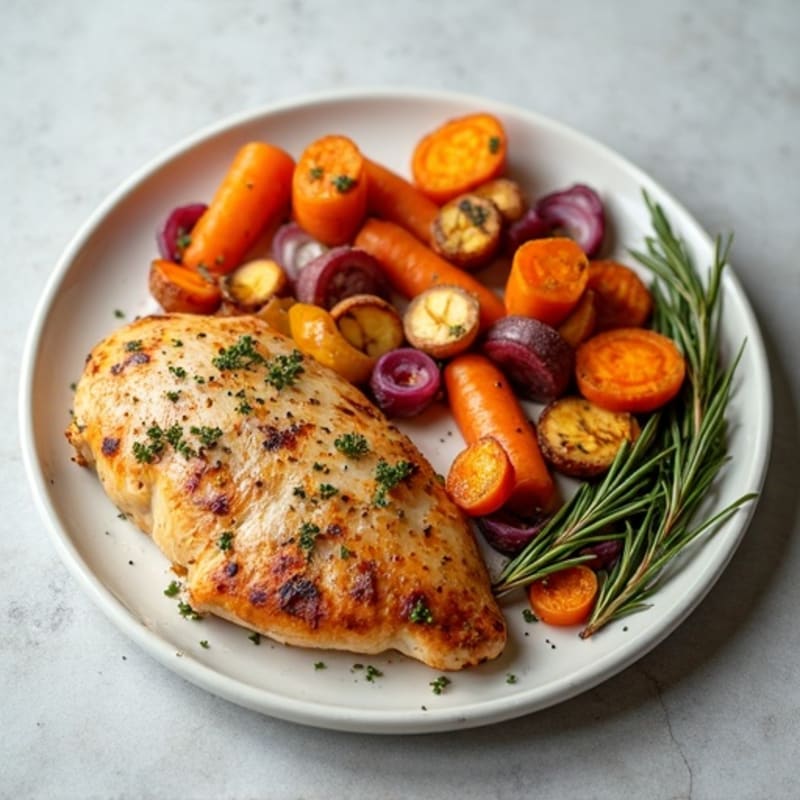 Herb-Roasted Root Medley with Chicken
