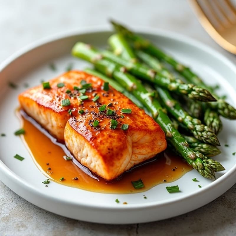 Baked Teriyaki Salmon with Roasted Asparagus