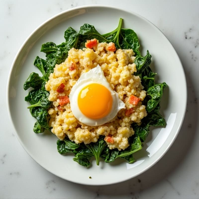 Cottage Cheese Scramble with Smoked Turkey and Spinach