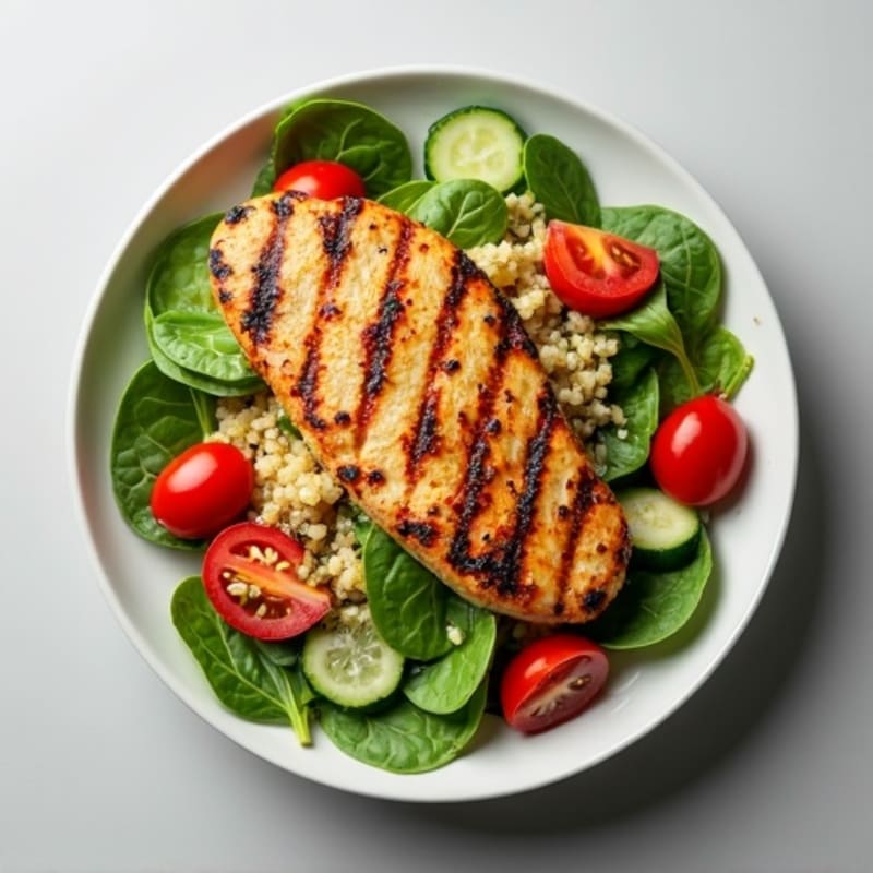 Grilled Chicken Breast with Crunchy Quinoa Salad