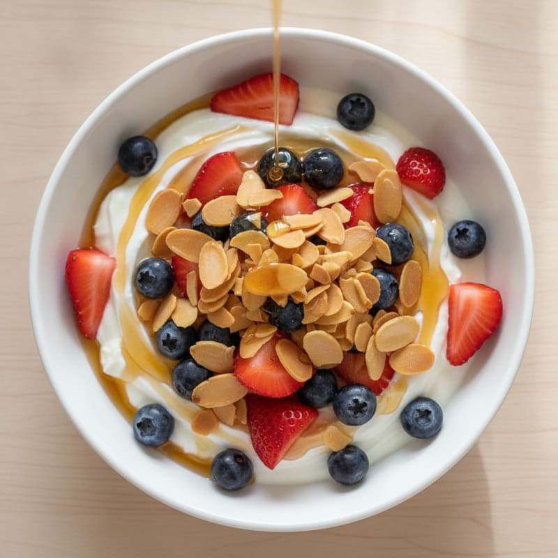 Creamy Greek Yogurt Bowl with Berries and Almonds